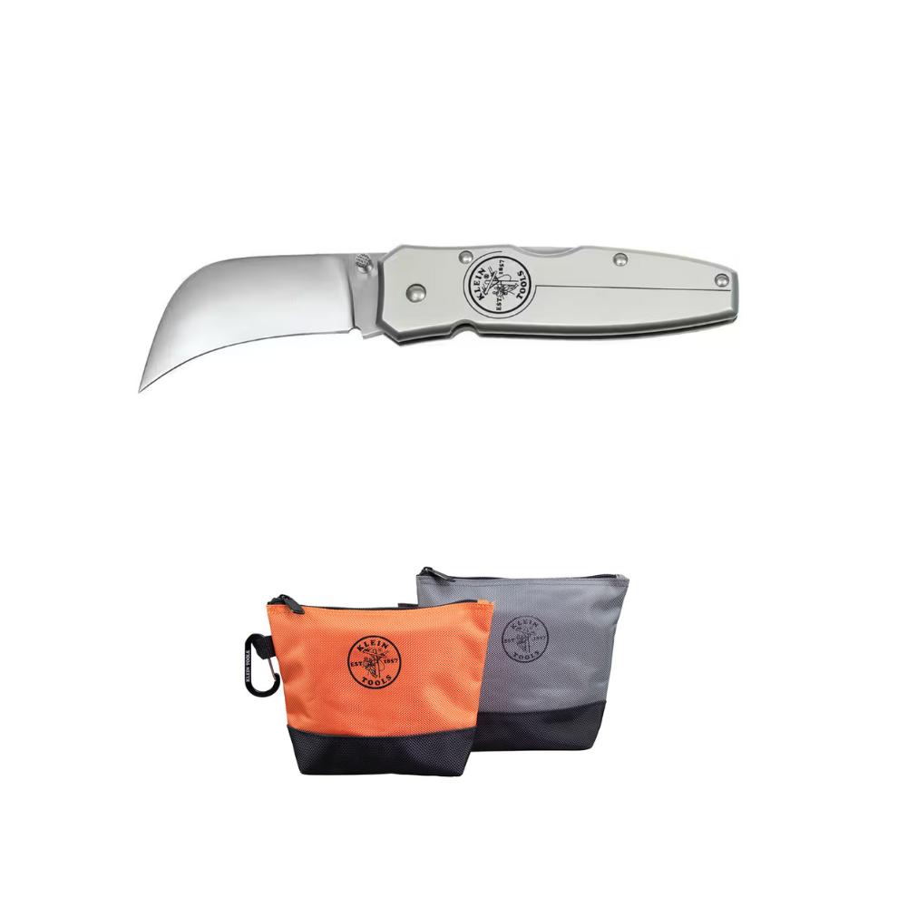 Klein Tools 44006 Folding Knife with Free Stand up Zipper Bags from GME Supply